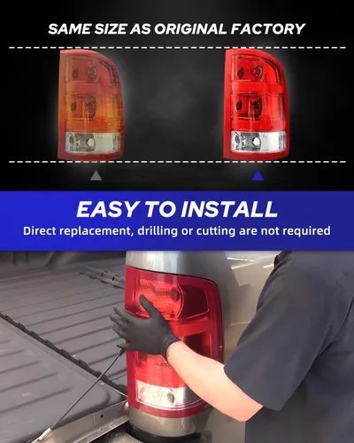 Vista 5 de AUTOONE - Para luces traseras GMC Sierra 2007-2013, compatible con GMC Sierra 1500 2500HD 3500HD, lado del conductor y del pasajero