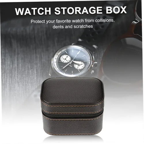 Vista 3 de 2 unids caja de reloj a prueba de golpes caja de reloj caso viaje reloj caso caso para hombres reloj organizador de reloj solo pulsera para hombres