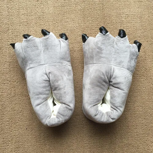 Vista 39 de Zapatos de casa cálidos de felpa con pies de animales para disfraz