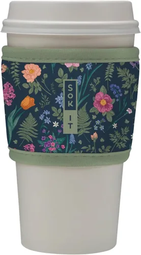 Vista 74 de Sok It HotSok Coffee & Tea - Funda de neopreno con aislamiento reutilizable (floral abstracto)