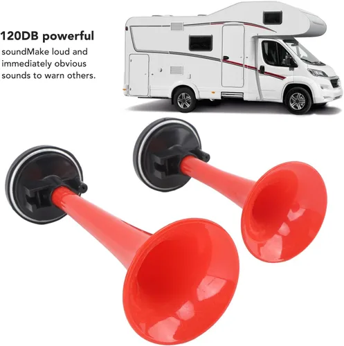 Vista 4 de Juego de bocinas de aire, kit de bocina de aire dual de 12 V 20 A, bocina de aire de 120 db con compresor para camión, tren, barco
