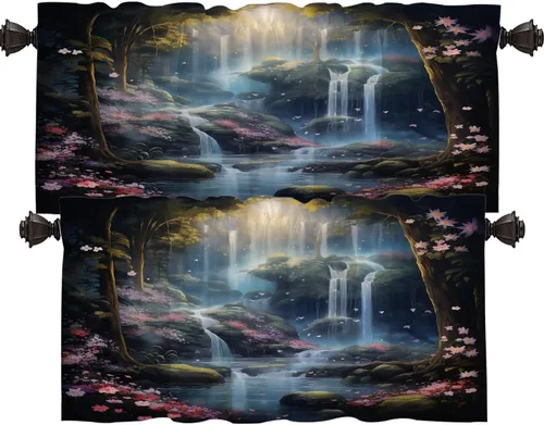 Vista 58 de Shrahala Cortinas blancas S inspiradoras para ventanas de cocina, cortinas negras con palabras cristianas para cafetería, cortinas opacas