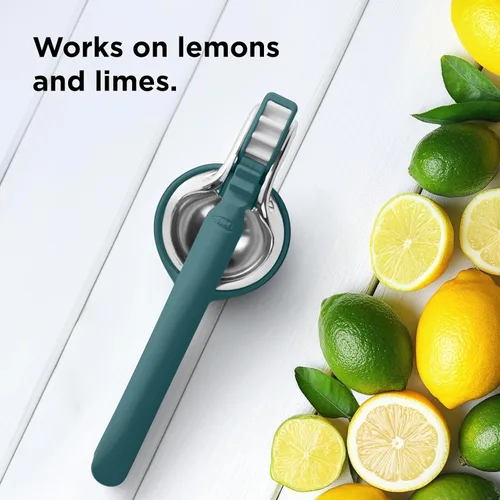 Vista 5 de Chef'n FreshForce - Exprimidor de cítricos de limón, prensa manual con potencia de doble engranaje para una máxima extracción de jugo, duradero