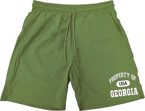 Vista 3 de Property of Georgia USA H950 - Pantalones cortos deportivos de nailon para correr para hombre