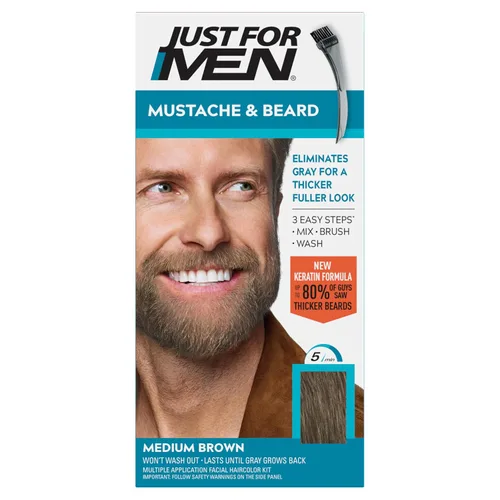 Vista 14 de JUST FOR MEN Gel de color para bigote y barba M-45, marrón oscuro 1 cada uno (paquete de 2)