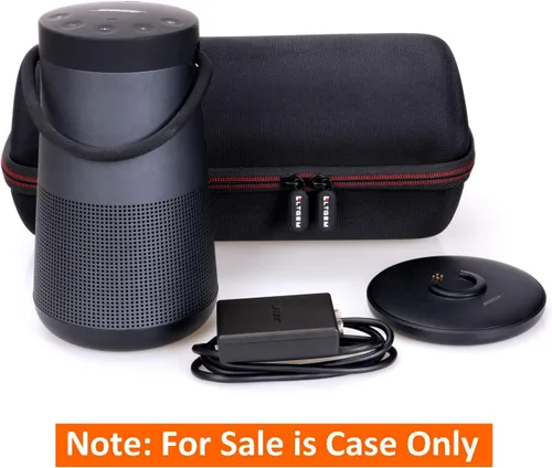 Vista 6 de LTGEM - Funda de viaje para altavoz Bose SoundLink Revolve+ Series II, color negro Se adapta a la base de carga, se adapta al adaptador de CA y al