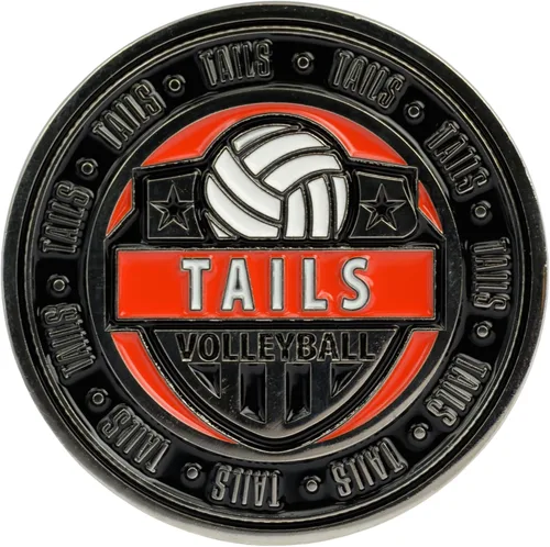 Vista 3 de Tandem Sport Moneda de voleibol Flip - Moneda deportiva con cabezas y colas para lanzamiento de monedas, equipo de árbitro de voleibol - Incluye 1