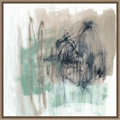 Vista 16 de Amanti Art Framed Canvas Wall Art 16x16 Scribble Scrabble I by Jennifer Goldberger, Framed Wall Art Canvas, Abstract Artwork, Traditional Decor