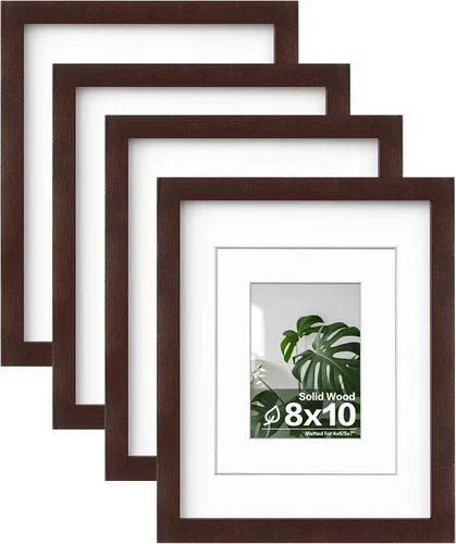 Vista 38 de Egofine - Marcos de fotos de 4 x 6 pulgadas (4 unidades) cubiertos por plexiglás, para fotos de 3 x 4.5 pulgadas / 3.5 x 5 pulgadas con paspartú