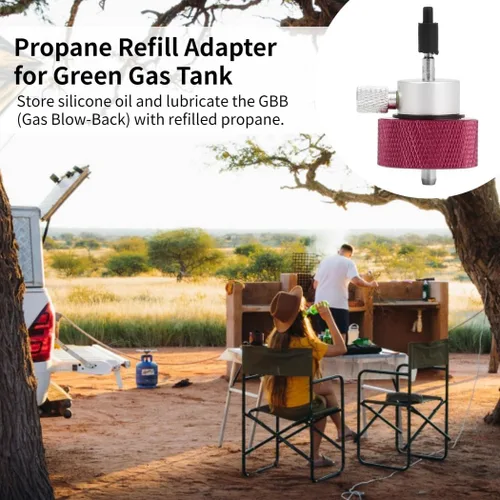 Vista 7 de Outdoor Propane Refill Adapter For Green Gas Tanks With Silicone Oil Storage