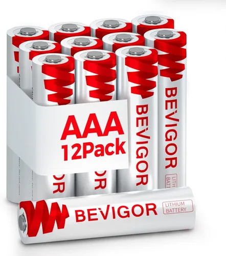 Vista 10 de BEVIGOR Paquete de 4 pilas de litio AAA, baterías de litio triple A, 1.5 V 1200 mAh pilas AAA de larga duración para linterna, juguetes, control