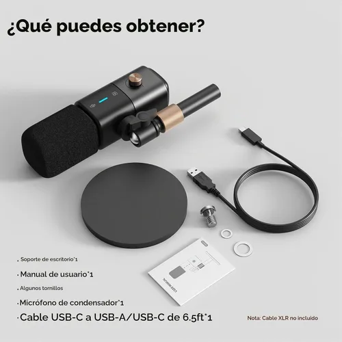 Vista 9 de NearStream AM25X Gen2 XLR/USB Micrófono de condensador con soporte