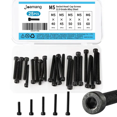 Vista 9 de Tornillos de cabeza de botón M5 x 8 mm, 12 mm, 16 mm, 20 mm, 25 mm, tornillos de cabeza de botón, acero de aleación de grado 10.9, acabado de óxido