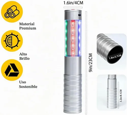 Vista 7 de Luces LED estroboscópicas para botella de servicio para niña, baton, reutilizable, recargable, servicio LED, champán, 2 piezas para bar, club
