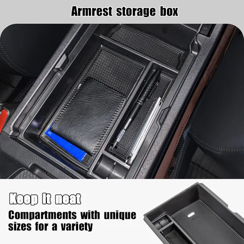 Vista 4 de Organizador de Consola Central de 3 Piezas Compatible con Honda CRV 2026 2025 2024 2023 Caja de Almacenamiento de Reposabrazos Caja