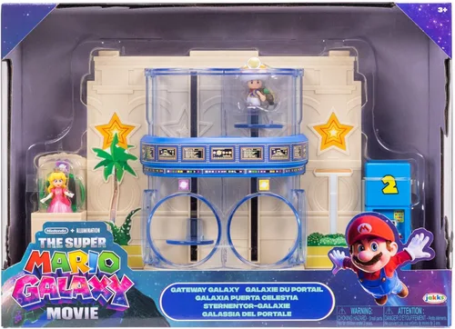 Vista 7 de The Super Mario Galaxy Movie – Gateway Galaxy Diorama Playset con 1.5 pulgadas Princes Peach y exclusivas figuras de acción de Captain Toad Mini