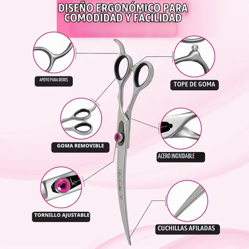 Vista 3 de Kenchii Love Dog Grooming Shears, 8in Curved