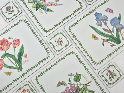 Vista 7 de Pimpernel Botanic Garden Collection Posavasos Juego de 6 Tablero con respaldo de corcho Resistente al calor y a las manchas Posavasos