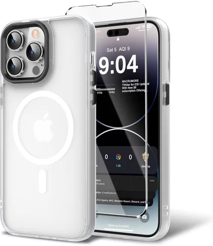Vista 85 de Funda para iPhone 11 con protector de pantalla, compatible con MagSafe, ultra delgada, translúcida, mate, a prueba de golpes, color negro
