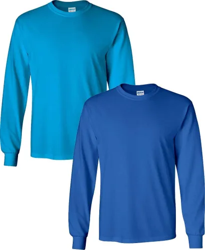 Vista 120 de Gildan Camiseta de manga larga de algodón ultra para adulto, estilo G2400, paquete múltiple Militar + ceniza.