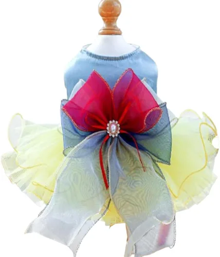 Vista 83 de ANIAC Daisy Vestidos para Perros Pequeños Hembra con Anillo para Correa, Nudo de Lazo Vestido de Boda para Cachorra, Traje de Gato de San Valentín