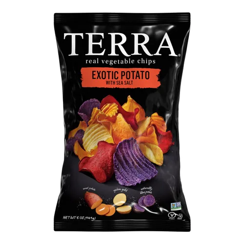 Vista 22 de Terra Chips de verduras, chips azules con sal marina, 5 onzas (paquete de 12)