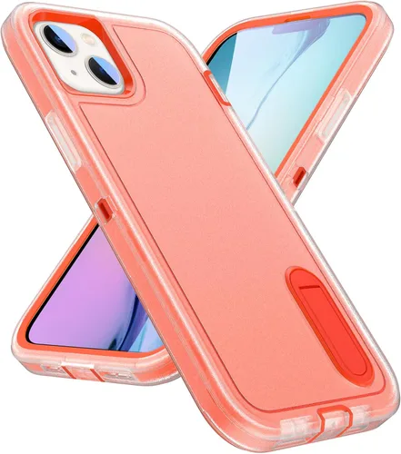 Vista 30 de IDweel Funda para iPhone 15 con soporte, protección resistente a los golpes, antiarañazos, delgada, ligera, protectora resistente, funda rígida