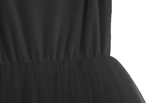 Vista 4 de Vestido de Tutú para Niñas Pequeñas, Vestido de Tul Sin Mangas, Estilo Princesa, Vestido de Fiesta de Verano Negro