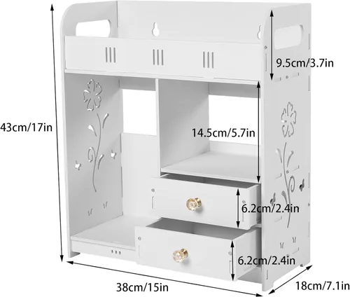 Vista 3 de Armario de pared para baño, gabinete de medicina, gabinete de baño, armario de pared de baño, armarios de pared para almacenamiento de baño con cajón