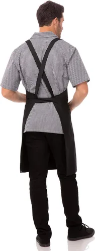Vista 3 de Chef Works Delantal con pechera con espalda cruzada unisex personalizado