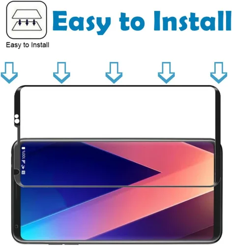 Vista 5 de Protector de pantalla curvado 3D para LG V30, (2 piezas) ultra claro anti-Stracth Protector de pantalla de vidrio templado para LG V30 H931 US998