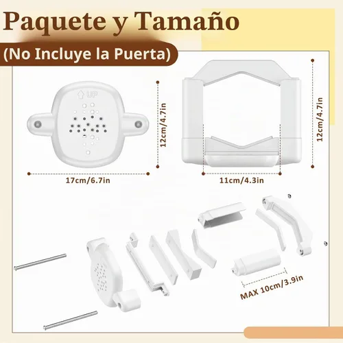 Vista 5 de Adaptador de barandilla para puerta de bebé: 2 piezas, kit de montaje de poste de escalera para bebé, puertas de bebé para escaleras, adaptador