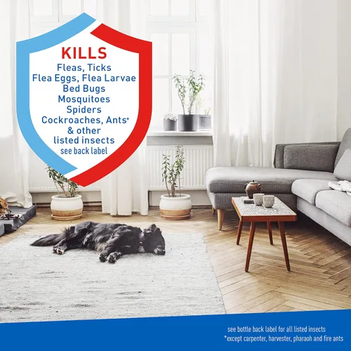 Vista 3 de ADAMS - Aerosol para pulgas y garrapatas para el tratamiento de interiores de la casa, espray de garrapatas y pulgas para el hogar, alfombras
