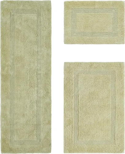 Vista 28 de Better Trends - Juego de 2 alfombras de baño 100% algodón, extra suaves, con borlas, de 17" x 24", alfombra de baño superabsorbente y reversible