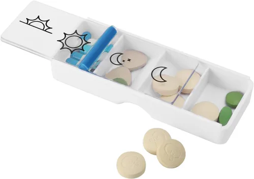 Vista 2 de Remedic Dispensador diario de píldoras, libre de BPA, grandes compartimentos transparentes, estuche organizador de medicamentos de viaje