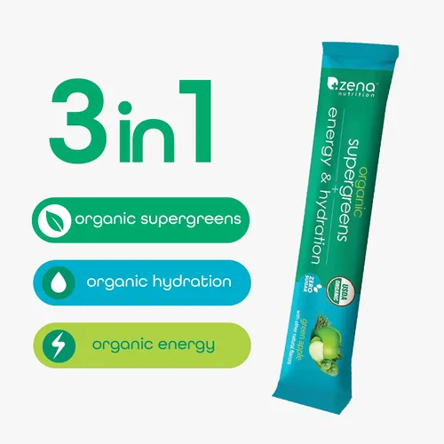 Vista 2 de Zena Nutrition Polvo de Energía y Hidratación de Super Verdes Orgánicos, Más de 70 Superalimentos, 0 Azúcar, 5G de Fibra, Espirulina, Clorella