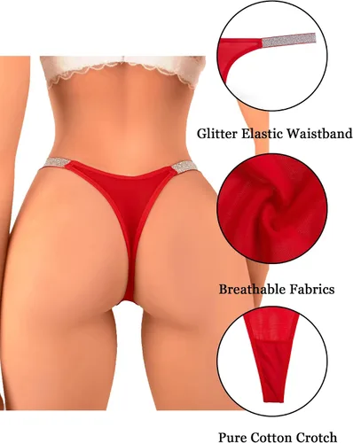 Vista 5 de Tangas para mujer, sexy, sin costuras, tanga y cintura baja