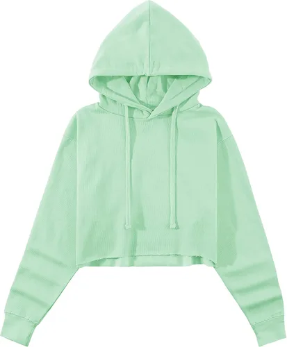 Vista 2 de Hat and Beyond Sudadera corta con capucha para mujer, de forro polar, talla S-2XL