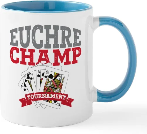 Vista 31 de CafePress Euchre Champ Mugs Taza de café de cerámica de 11 oz (11.0 fl oz)