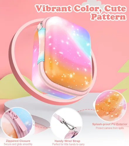 Vista 3 de MoKo Funda para Cámara para Niños Compatible con Seckton/Goopow/CIMELR/Ourlife/OZMI/GKTZ/Dylanto/PROGRACE/Rindol/Dwfit/hyleton Cámara Digital