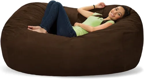 Vista 2 de Comfy Sacks - Puf de espuma viscoelástica de 6 pies, tumbona de color zorro polar