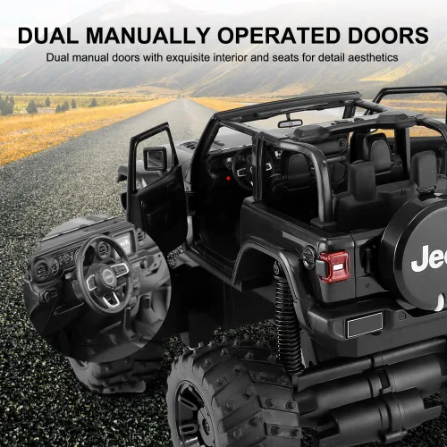 Vista 12 de Coche RC todoterreno con licencia 1/14 para Jeep, puertas abiertas, luces