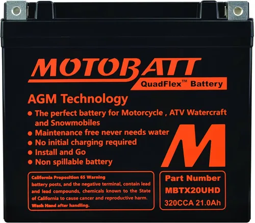 Vista 2 de MotoBatt DB Electrical MBTX20UHD - Batería para Motobatt de 16 Ah, Buell S3