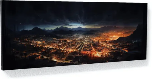Vista 9 de Sense Canvas Arte en lienzo de la ciudad de Los Ángeles 1, decoración del hogar, póster impreso, pintura pequeña de 20 x 8 / 0.75 pulgadas