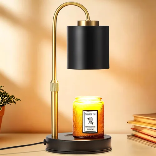 Vista 9 de CASTLELIFE - Lámpara calienta-velas con temporizador y atenuador, calentador de cera eléctrica ajustable en altura para velas de tarro, regalos
