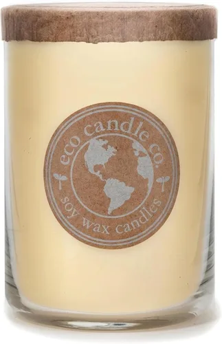 Vista 21 de ECO CANDLE CO. Vela reciclada, té negro y miel, 6 oz. - Aromas de té picante, nuez moscada, miel y naranja - 100% cera de soja, sin plomo, etiqueta