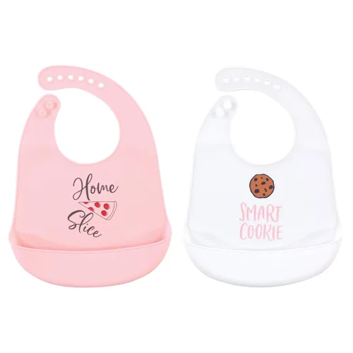 Vista 13 de Hudson Baby Baberos de silicona unisex para bebé, Apple Of My Eye, talla única