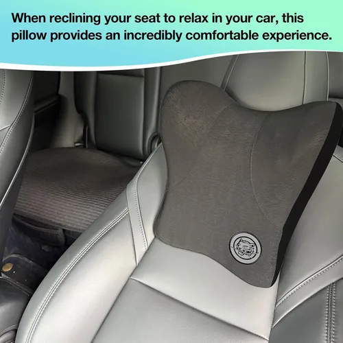 Vista 15 de Almohada para el Cuello del Asiento de Coche para Conducir, Almohada de Reposacabezas de Espuma Viscoelástica Suave con Correa Ajustable y Funda