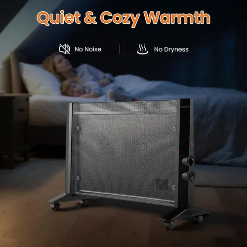 Vista 5 de Calentador de espacio para uso en interiores, habitación grande, calentador eléctrico infrarrojo de 1500 W para dormitorio, oficina, protección