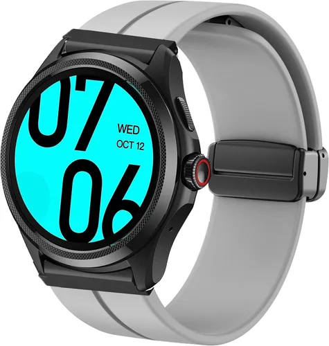 Vista 10 de Lamshaw Compatible con Ticwatch Pro 5 Smartwatch Bands, 0.964 pulgadas de silicona suave hebilla magnética correas de repuesto compatibles con Negro